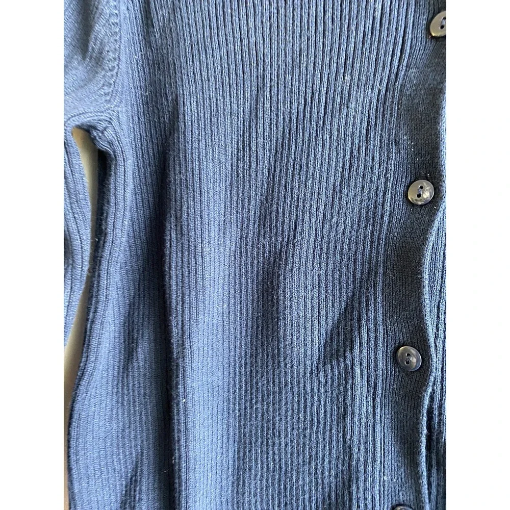 Gymboree Sweater Girls 14 Blue Ribbed Cotton Cardigan Uniform‎ New